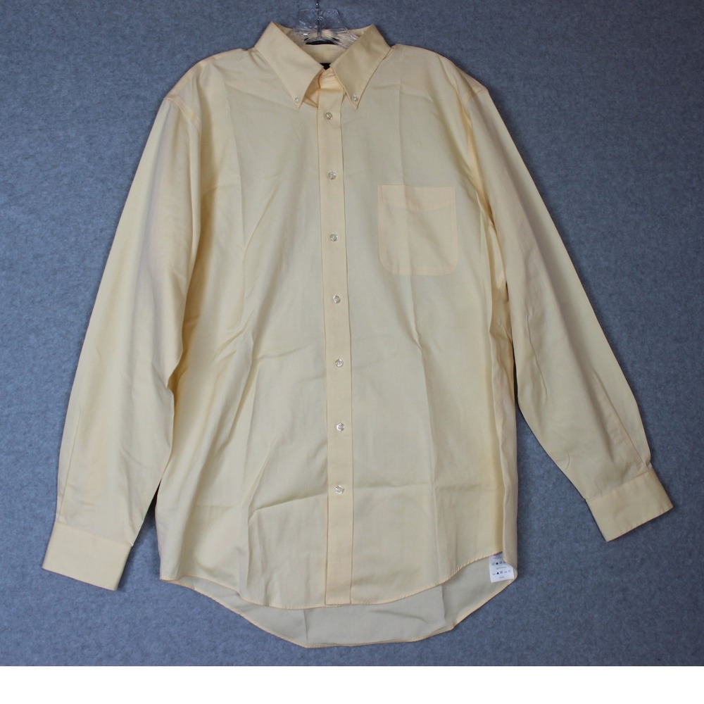 Lands End Mens Yellow LS Button Down Shirt, Size 16-36 Tall